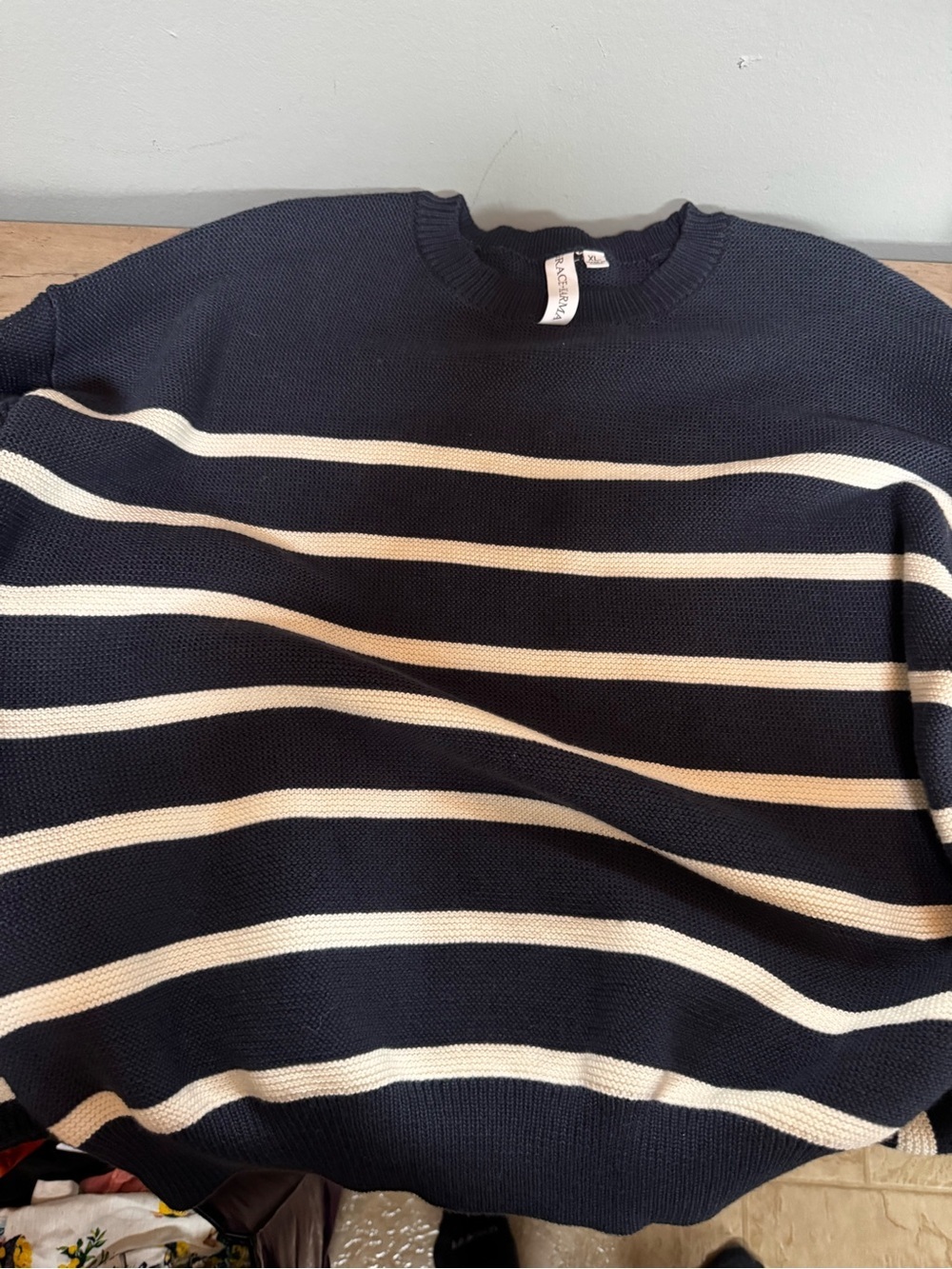 Navy & White Striped Crewneck Sweater Set - Picture 4 of 15